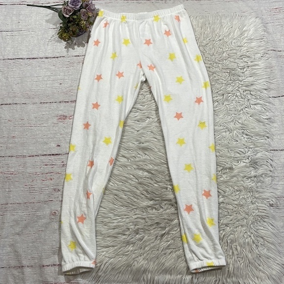 Wildfox Star Graphic Baggy Fleece Lounge High Rise Joggers - Picture 3 of 10